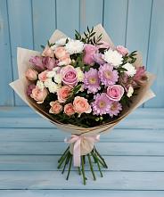 Букет цветов из:  Хризантемы, Розы и Альстромерии в Севастополе